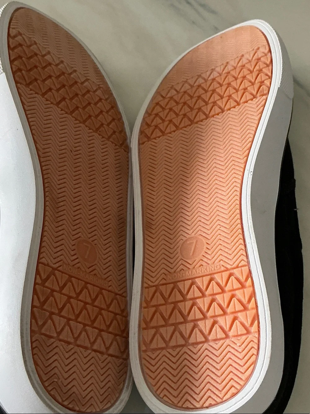 a new day Black Slip-On Boat Shoes with White Sole